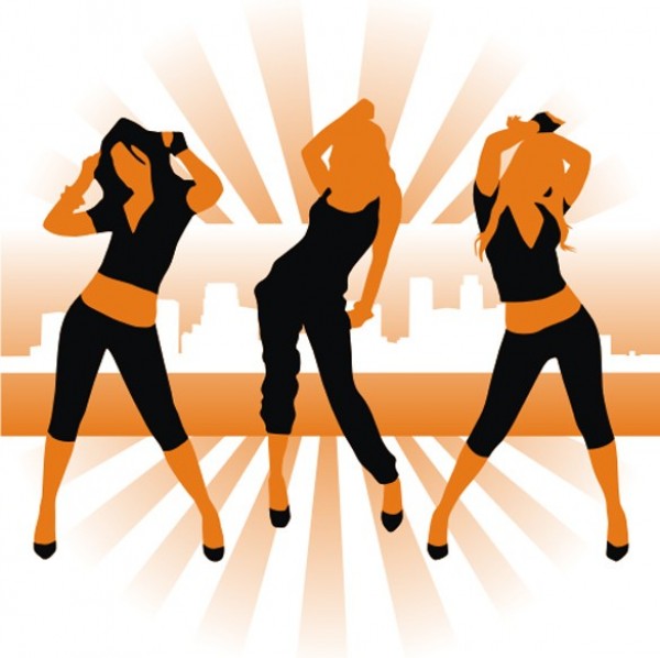 web vector unique stylish silhouette radial lines quality original orange illustrator high quality graphic fresh free download free EPS download design dancing girls silhouette dancing girls dancing creative cityscape city skyline cdr background AI 