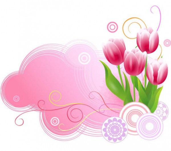 web vector unique ui elements tulip stylish spring quality pink patterned original new interface illustrator high quality hi-res HD graphic fresh free download free flower floral EPS elements download detailed design creative circles background abstract 