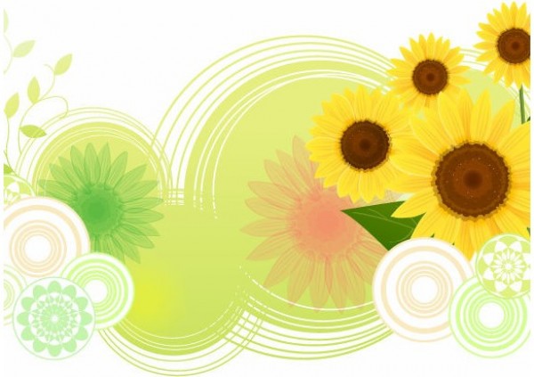 yellow web vector unique sunflowers summer stylish quality original illustrator high quality graphic fresh free download free floral EPS download design creative circular circles cheerful bright background abstract 