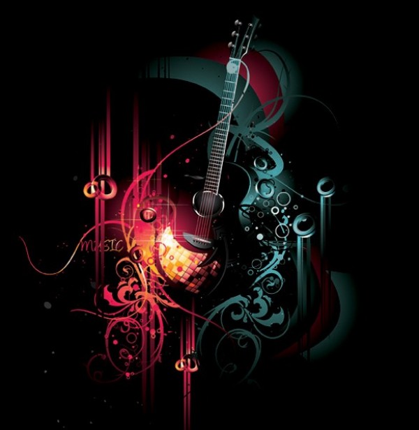 web vector unique ui elements stylish quality original new mystery mysterious music interface illustrator illustration high quality hi-res HD guitar graphic glowing fresh free download free EPS elements download detailed design dark creative black background acoustic guitar abstract 