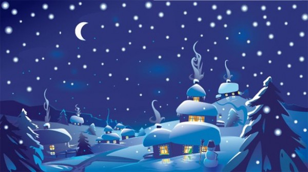 winter web village vector unique ui elements stylish stars snowman snow scene quality original night new moon interface illustrator high quality hi-res HD graphic fresh free download free EPS elements download detailed design creative christmas background 