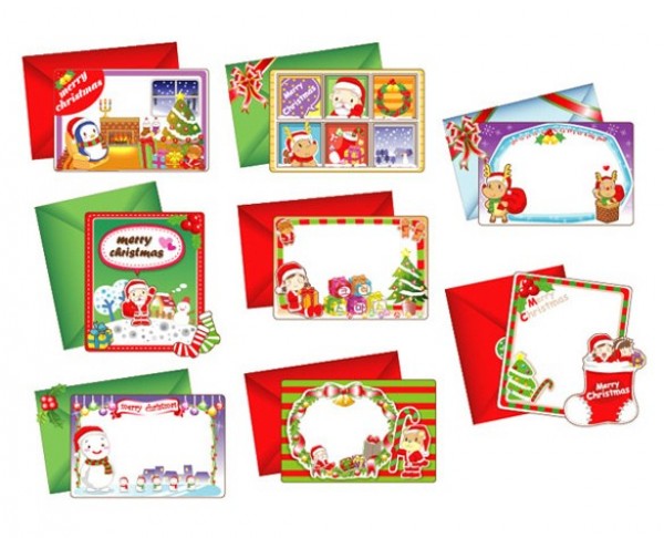 web vector unique ui elements stylish santa quality original new interface illustrator high quality hi-res HD graphic fresh free download free frame EPS elements download detailed design creative christmas cards set christmas card christmas card background 