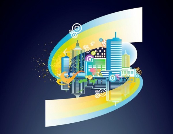 web vector unique ui elements stylish skyline quality original new interface illustrator high quality hi-res HD graphic futuristic fresh free download free elements download detailed design creative colorful cityscape city buildings background AI abstract city abstract 