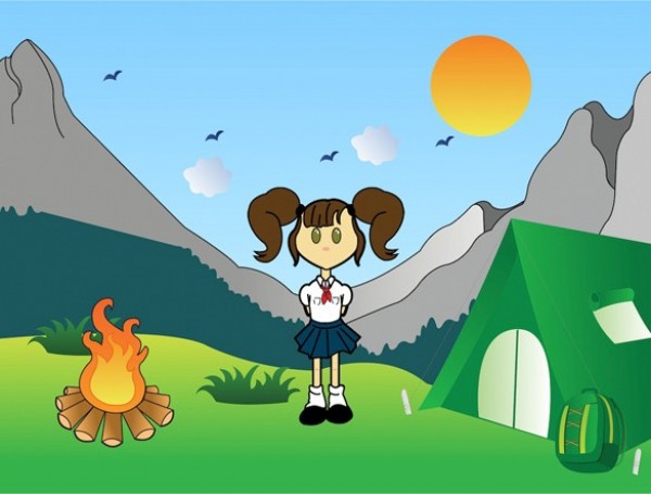 free girl scout camping clipart - photo #1