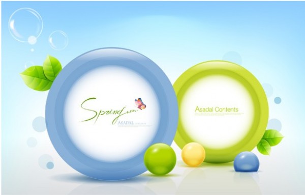 web vector unique ui elements stylish spring quality original new leaves interface illustrator high quality hi-res HD green graphic fresh free download free frames floral elements download detailed design creative butterfly blue balls background AI 