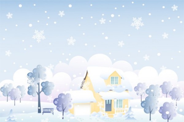 winter scene winter web vector unique ui elements trees stylish snowing snowflakes snow quality original new interface illustrator house high quality hi-res HD graphic fresh free download free EPS elements download detailed design creative background abstract 