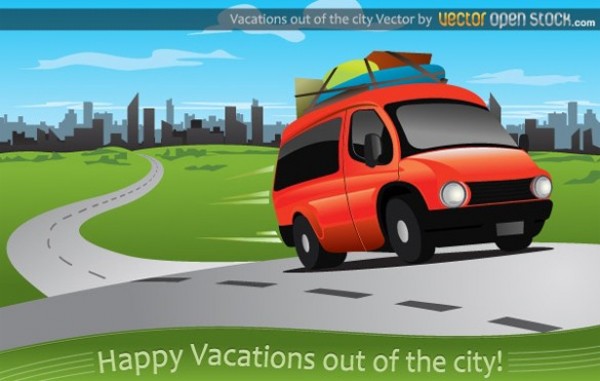 web vector van vacation unique ui elements stylish scene quality original new leaving the city interface illustrator illustration holidays high quality hi-res HD graphic going on vacation fresh free download free elements download detailed design creative cityscape city skyline city background AI 