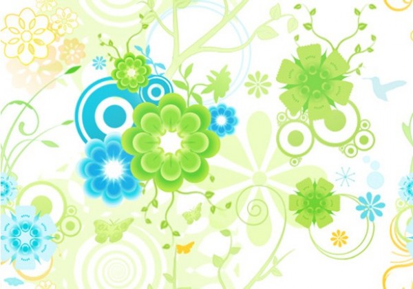 Blue Green Flower Background