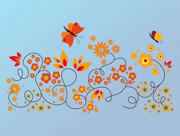 web vector unique ui elements swirls summer stylish quality PDF original orange new interface illustrator high quality hi-res HD graphic fresh free download free floral background elements download detailed design creative butterfly butterflies blue background AI abstract 