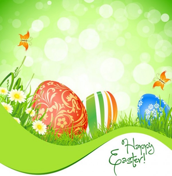 web vector unique ui elements stylish spring scene quality original new interface illustrator high quality hi-res HD grass graphic fresh free download free EPS elements Easter eggs download detailed design decorated daisies creative countryside card butterflies background 