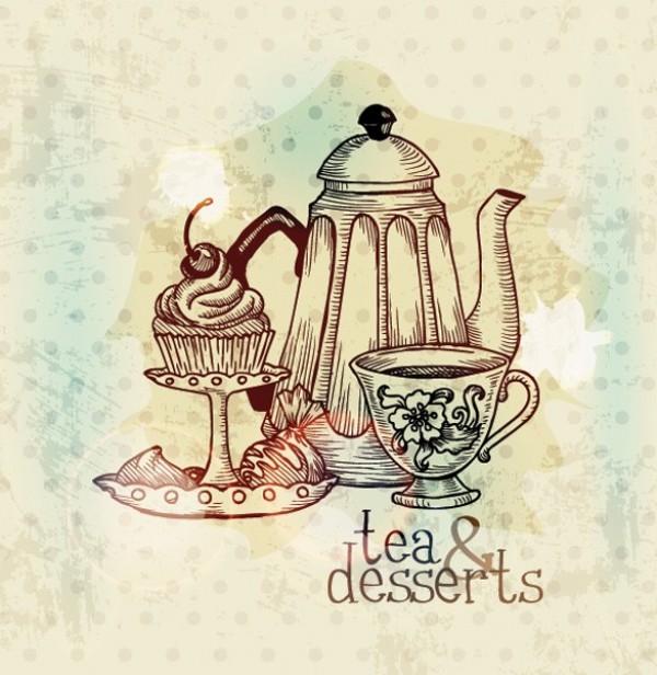 web vintage vector unique ui elements teapot teacup stylish retro quality original new interface illustrator high quality hi-res HD grunge graphic fresh free download free european EPS elements download detailed desserts design cup and saucer creative background 