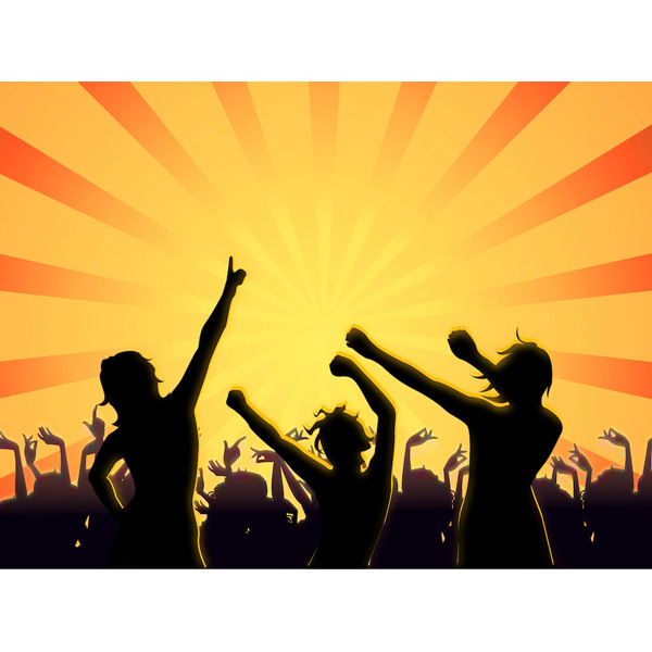 yellow web vector dancing silhouette vector unique ui elements stylish silhouette rays quality party original new music interface illustrator high quality hi-res HD graphic girls fresh free download free elements download disco detailed design dancing silhouette dancing people silhouette dancing crowd silhouette creative concert club arms up AI 