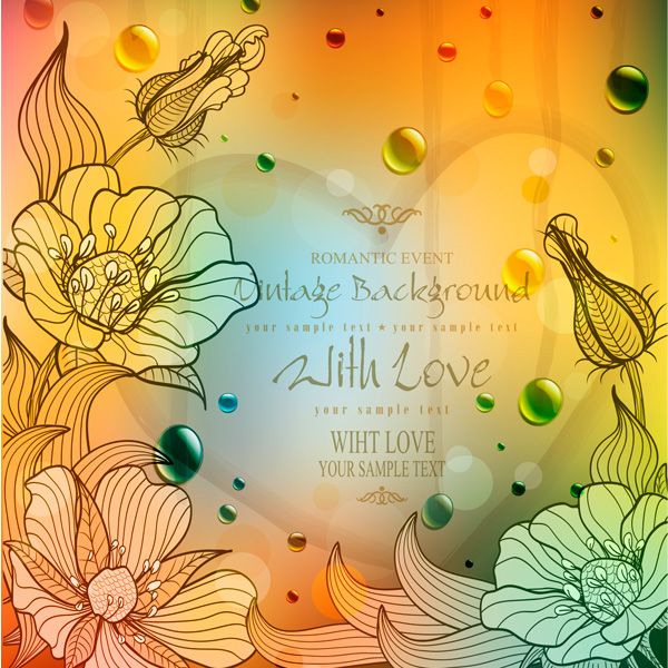 web water drops vector unique ui elements stylish romantic background quality original new love interface illustrator high quality hi-res heart HD hand drawn flowers graphic fresh free download free flowers floral background floral EPS elements drops download detailed design creative background art abstract 