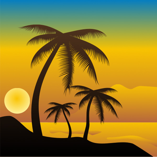 web vector unique ui elements tropical sunset tropical tree silhouettes sunset sun stylish silhouette quality palm trees original orange ocean sunset ocean new interface illustrator hot high quality hi-res HD graphic fresh free download free EPS elements download detailed design creative cdr beach background AI 