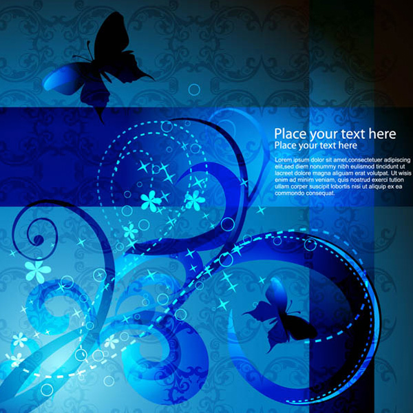 web vintage unique ui elements ui swirls stylish quality pattern original new modern interface hi-res HD fresh free download free floral EPS elements download detailed design deep blue dark blue creative clean butterflies blue background abstract 