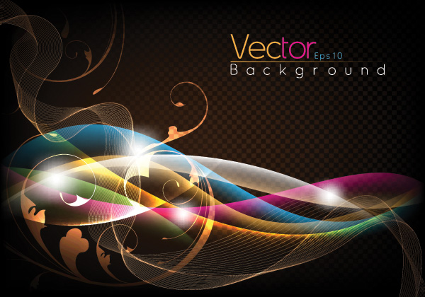 vector swirls lights glowing free download free floral flare dark colorful abstract 