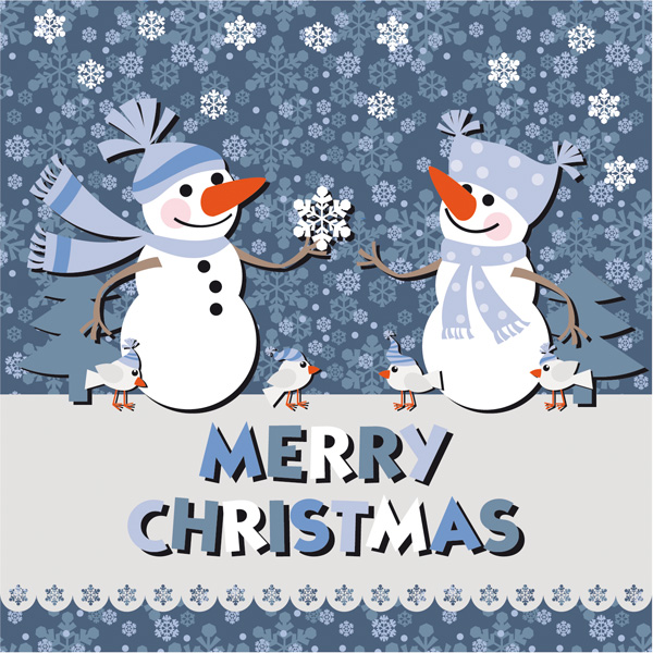 winter vector snowman snowflakes pattern free download free christmas birds background 