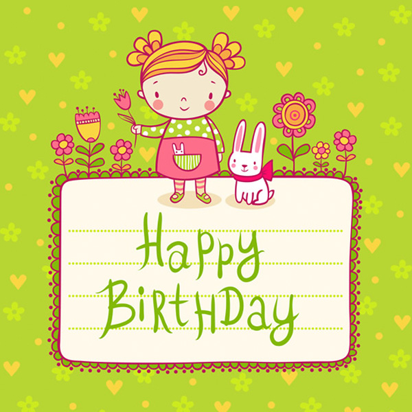 vector play pattern girl free download free drawing children birthday card 