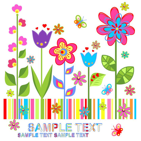 vector illustration garden free download free flowers flower garden floral colorful background art 