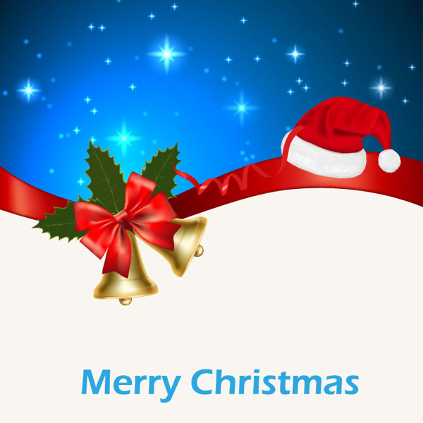 vector stars santa hat free download free christmas card christmas card bells background 