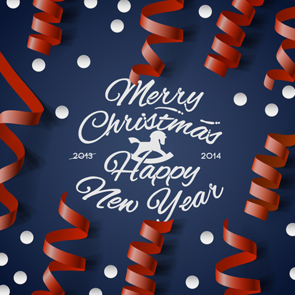 vector ribbons greeting free download free christmas card christmas card blue background 