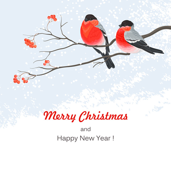 winter vector seasons greetings scene new year merry christmas free download free christmas card birds background 