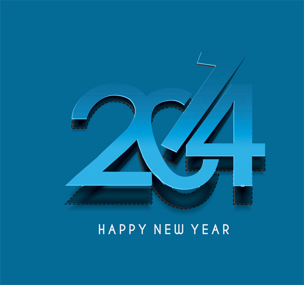 vector new year free download free card blue background abstract 2014 