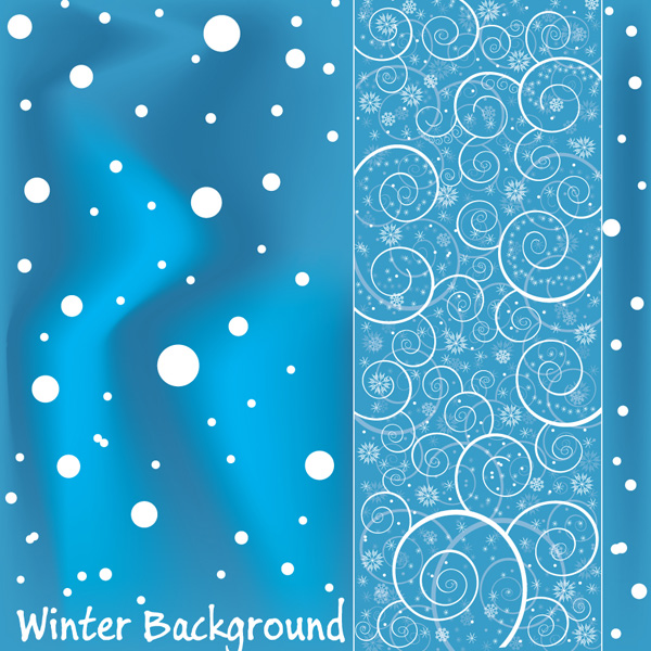 winter white wave vector swirls snowflakes free download free dotted dots blue background 