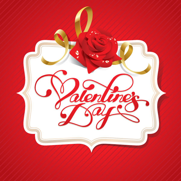 vector valentines striped rose red label free download free background 