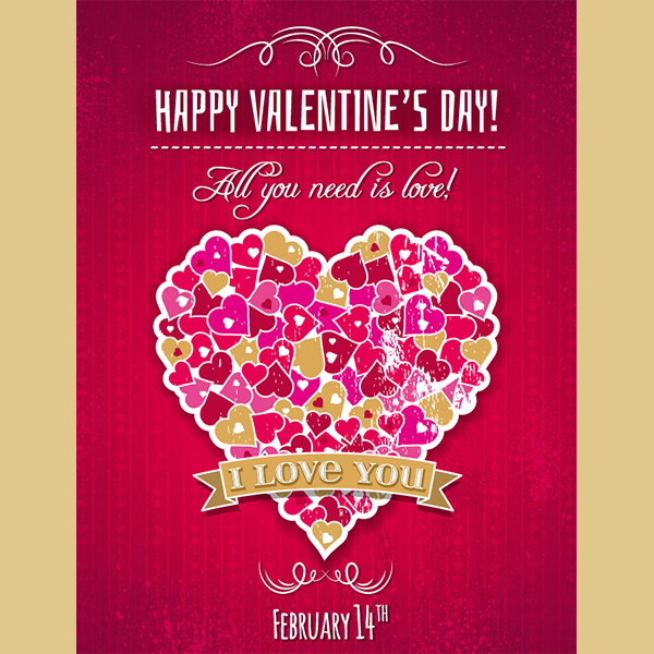vintage vector valentines day valentines love heart grunge free download free card background 