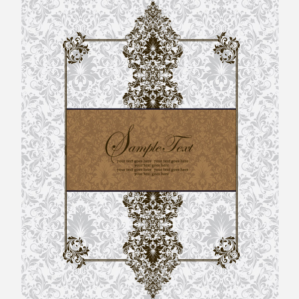 vintage vector pattern invitation free download free frame floral elegant background 