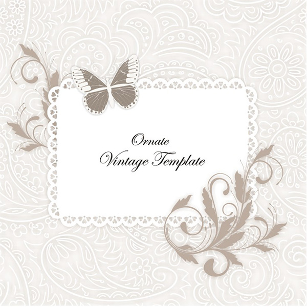vintage vector message lace invitation free download free floral elegant background 
