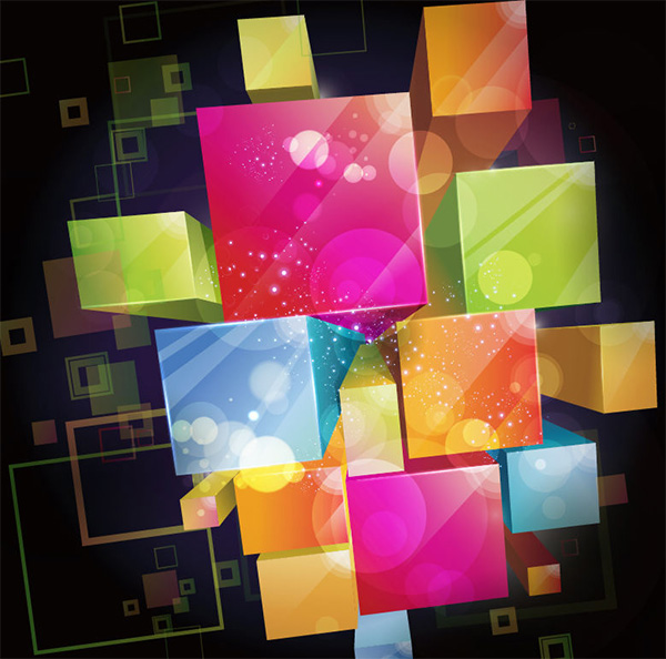 vector squares free download free dark cubes colorful background abstract 3d 