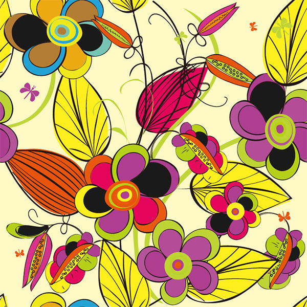 vector seamless pattern hand painted free download free folk art flowers floral colorful background art abstract 