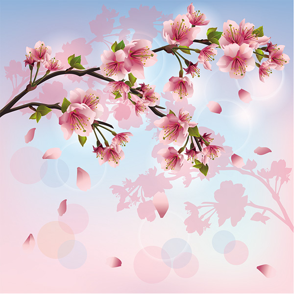 vector tree spring free download free flower floral background 