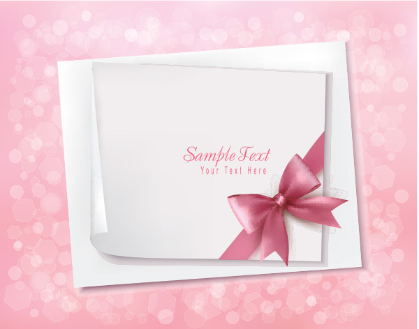 vector pink message mail free download free decorated card bow bokeh background 