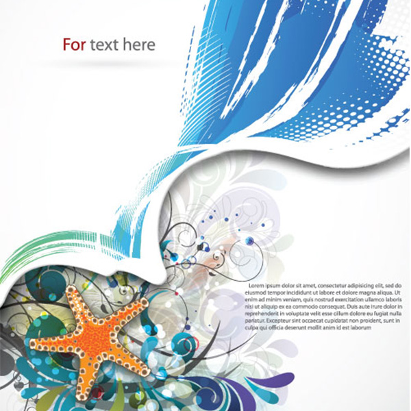 wave vector summer starfish star fish shells ocean free download free floral beach background abstract 