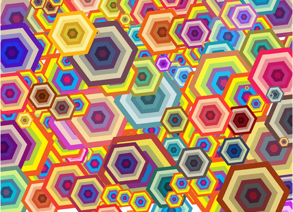 vector shapes retro polygon hexagon free download free colorful bright bold abstract 