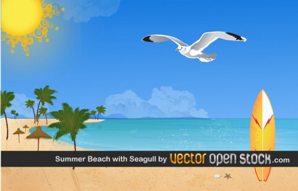 Vectors vector graphic vector unique tropical surfboard sunny sun seagull quality Photoshop palms pack original ocean modern illustrator illustration high quality fresh free vectors free download free download creative beach AI 
