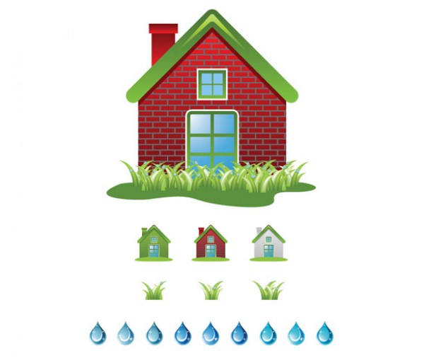 water vector icons icon house grass glossy free download free ecology drop 2.0 