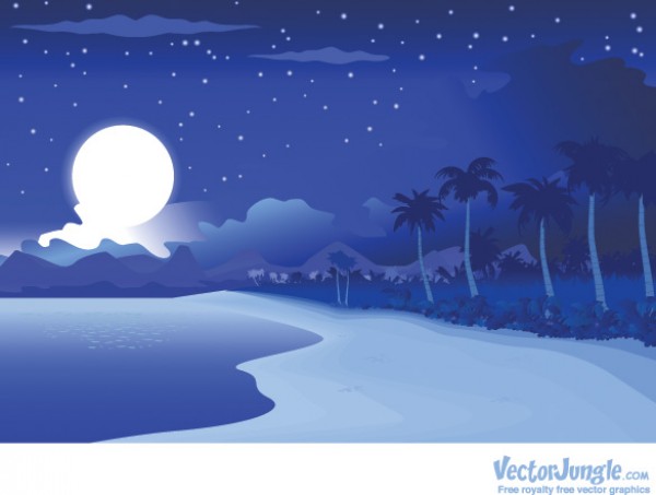 web Vectors vector graphic vector unique ultimate tropics tropical silhouette quality Photoshop palms pack original night new moon rise moon modern illustrator illustration high quality fresh free vectors free download free download design creative beach background AI 