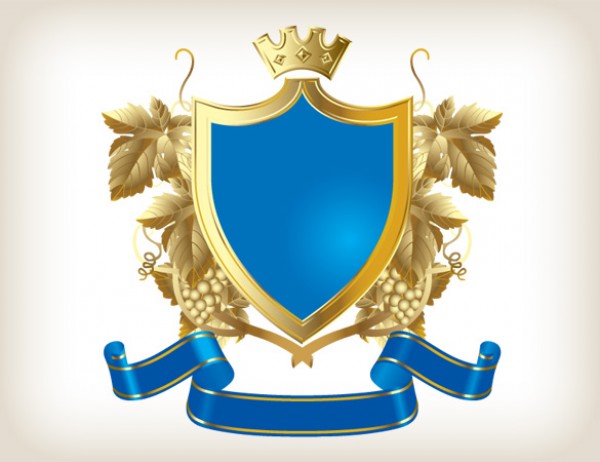 vector shield royal ribbon blue badge 