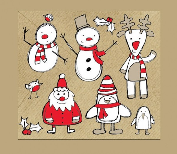 xmas wintertime winter web vector unique ui elements stylish snowman sketched sketch santa reindeer quality penguin original new illustrator icon holly high quality graphic fresh free download free download design creative christmas bird 