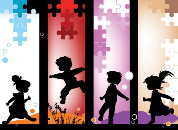 web vector unique ui elements stylish silhouette quality puzzle background original new jigsaw puzzle interface illustrator high quality hi-res HD graphic fresh free download free elements download detailed design creative children silhouette children child silhouette child running child playing child 