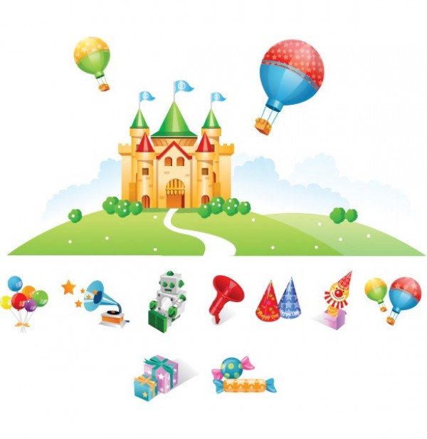 web vector unique toys stylish robot quality original new illustrator high quality graphic fresh free download free download design creative children child castle air balloon 