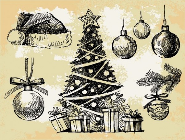 web vintage vector unique toys stylish quality ornaments original old fashioned illustrator high quality hand drawn graphic gifts fresh free download free elements download design decorations creative christmas tree christmas 