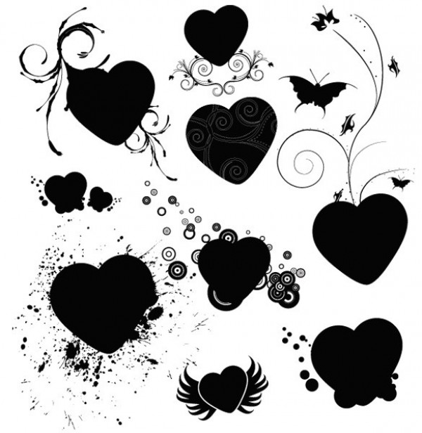 web vector valentines unique ui elements stylish shapes quality original new interface illustrator high quality hi-res heart HD grunge heart graphic fresh free download free elements download detailed design creative butterfly shape 