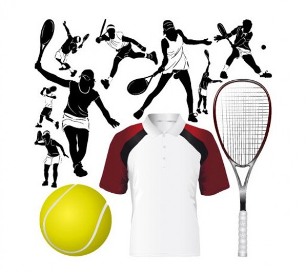 web vector unique ui elements tennis ball tennis tee shirt t-shirt stylish silhouette racket quality original new interface illustrator icon high quality hi-res HD graphic fresh free download free EPS elements download detailed design creative ball action 