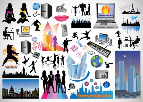 web vector unique ui elements stylish skyscraper silhouettes quality people original office new keyboard interface illustrator high quality hi-res HD graphic girls fresh free download free elements download detailed design dancing creative computer city skyline city camera action 