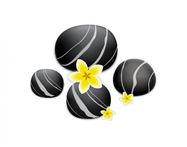 yellow flower web vector unique ui elements therapy stylish stones smooth relaxing relax quality original new massage interface illustrator high quality hi-res HD graphic fresh free download free flower elements download detailed design creative body black AI 